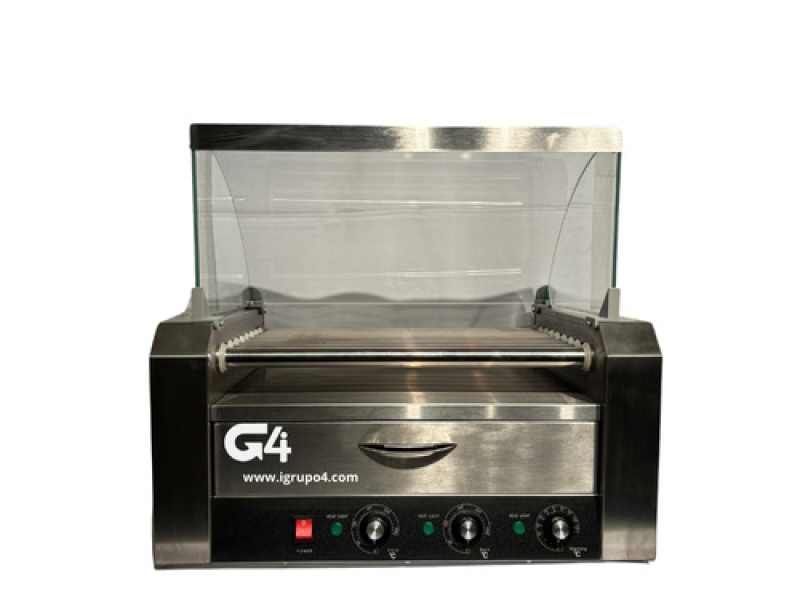 Máquina de Hot-Dogs 9 grills con Caja para Mantener Caliente el Pan