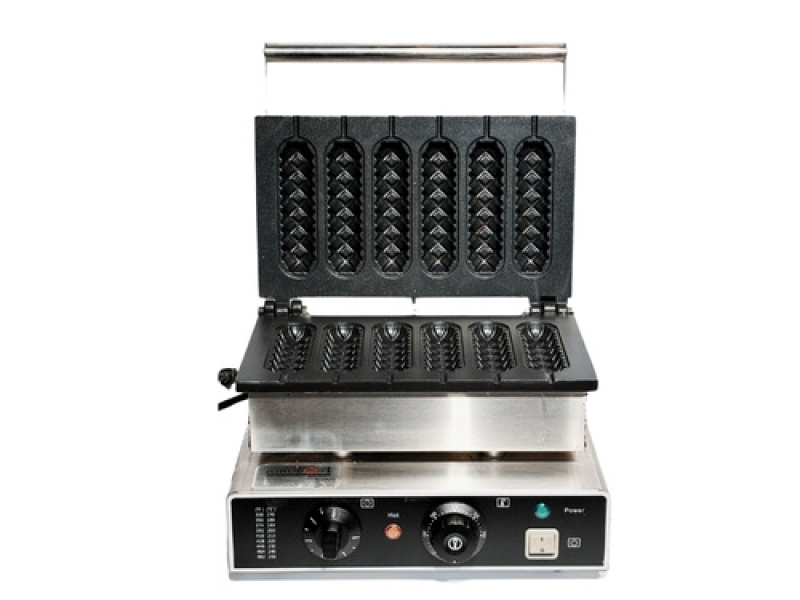 Máquina de Gofres, Waffles Stick con Seis Rejillas y Control de Temperatura